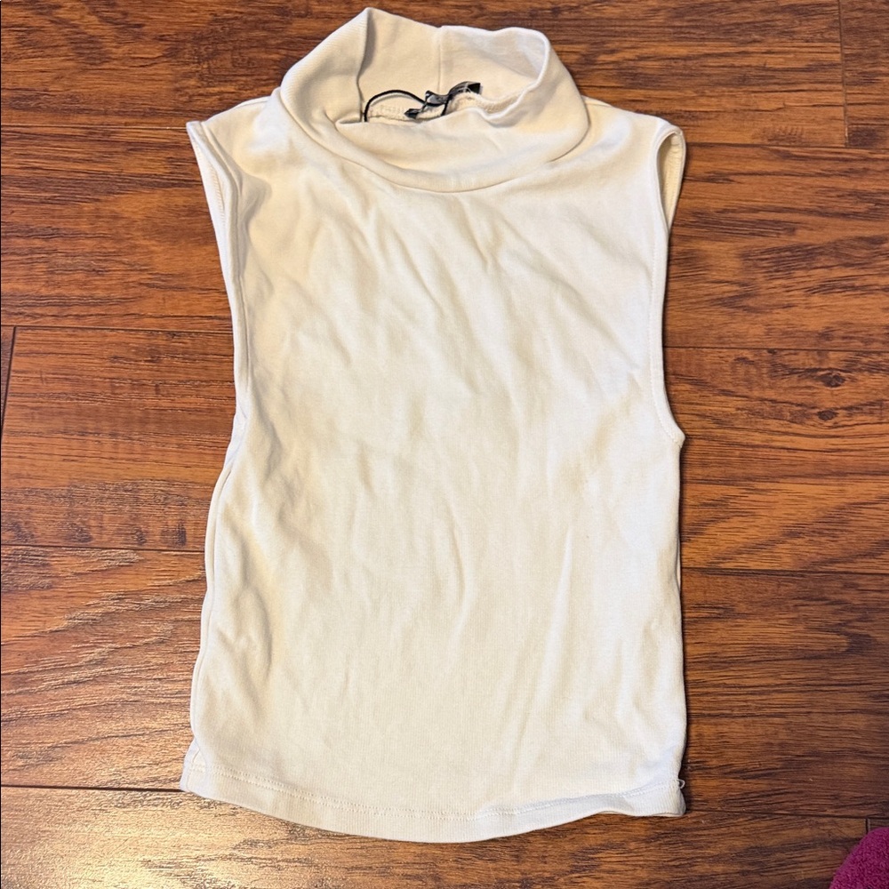 Zara Off-White Sleeveless Top